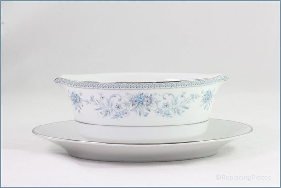 Noritake - Blue Hill - Gravy Boat & Stand