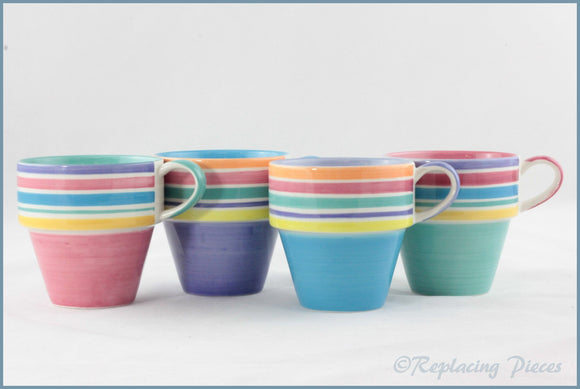 RPW104 - Whittards - Set Of 4 Stripy Stacking Mugs