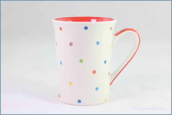 RPW162 - Whittards - Mug (Multi-Colour Spot - Red Interior)