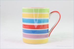 RPW177 - Whittards - Mug (Red Interior - Multi Coloured Stripes)