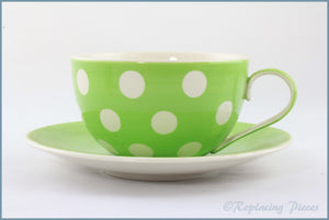 RPW91 - Whittards - Green Spot Jumbo Cup & Saucer