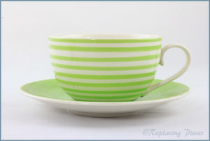 RPW92 - Whittards - Green Stripe Jumbo Cup & Saucer