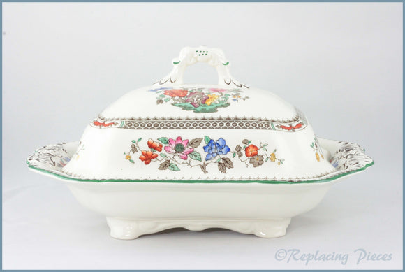 Spode - Chinese Rose - Oblong Lidded Vegetable Dish