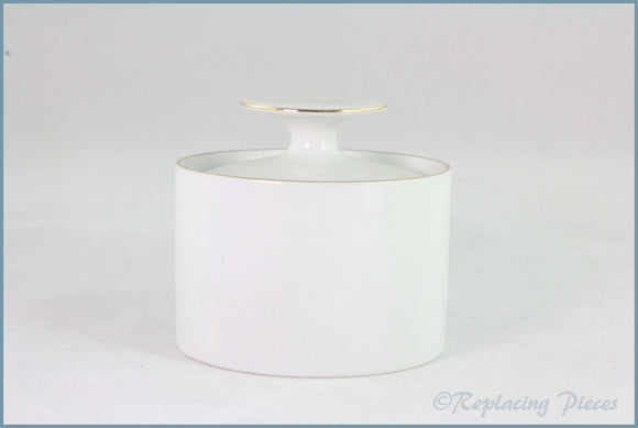 Thomas - White With Thin Gold Band - Lidded Sugar Bowl