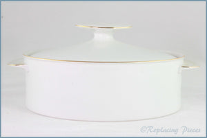 Thomas - White With Thin Gold Band - Lidded Vegetable Dish