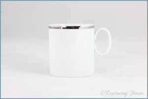 Thomas - White With Thick Silver Band - Coffee Cup