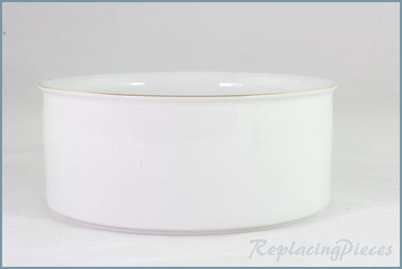 Thomas - White With Thin Gold Band - Salad Bowl