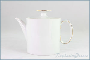 Thomas - White With Thin Gold Band - Teapot