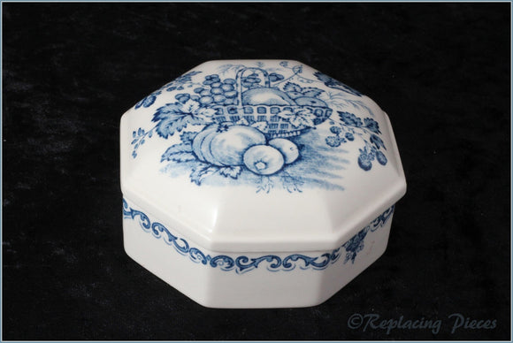 Masons - Blue Fruit Basket - Octagonal Lidded Box