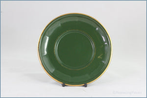 Apilco - Bistro (Green & Gold) - Tea Saucer (Gold Inner Line)